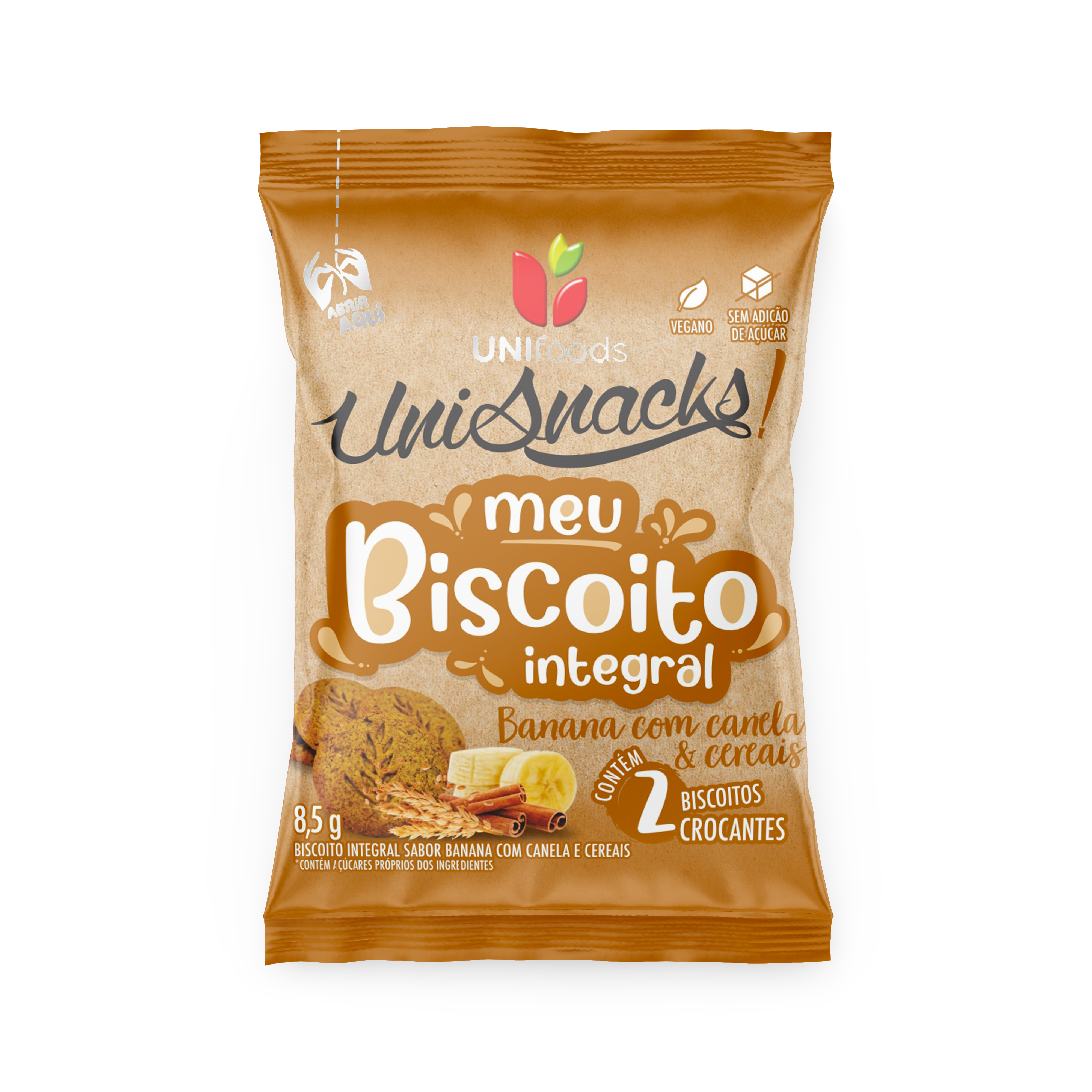 Biscoito Integral Banana com Canela 8,5g